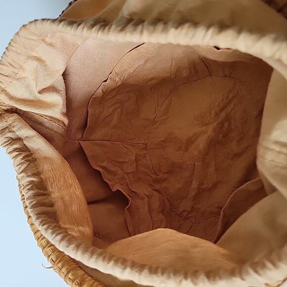 Vintage Nantucket Lightship Lined Woven Wicker Handled Basket 10" Cottagecore - Picture 13 of 16